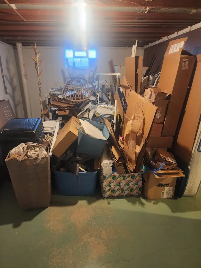 Roll-off dumpster container at job site for 6 Yard Dumpster Rental in Pleasant Garden